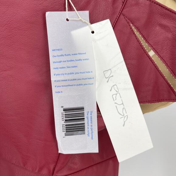 Di Petsa | NWT Healing Of A Broken Heart Mini Dress in Red Faux Leather L - Picture 8 of 12